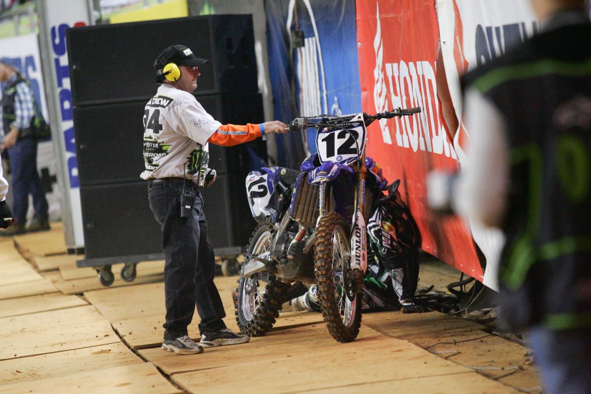 Tommy Hahn went down in one of the rhythm sections.