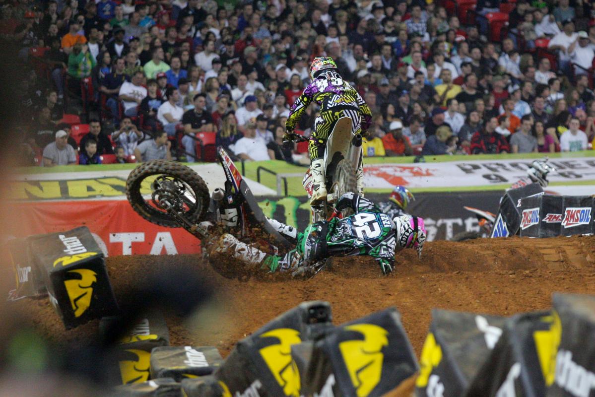 Nico Izzi took a hard fall in the whoops.