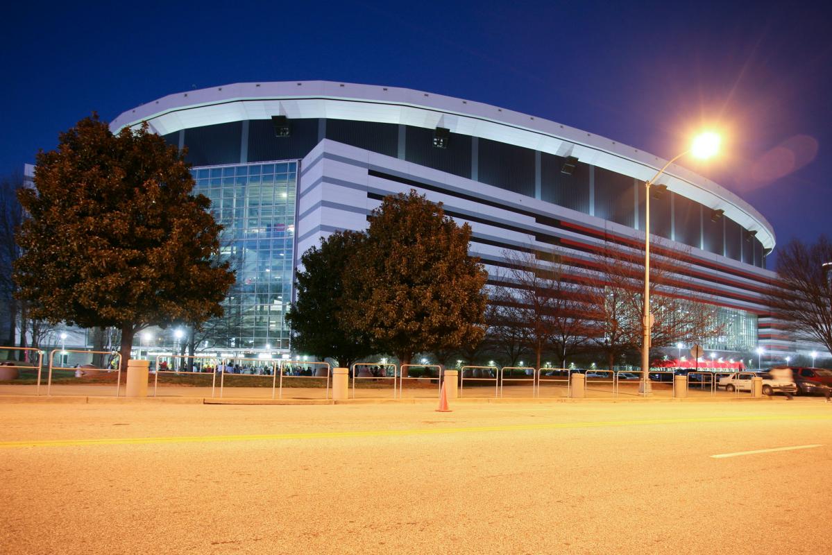 The Atlanta Georgia Dome as seen from Georgia Dome Drive NW.