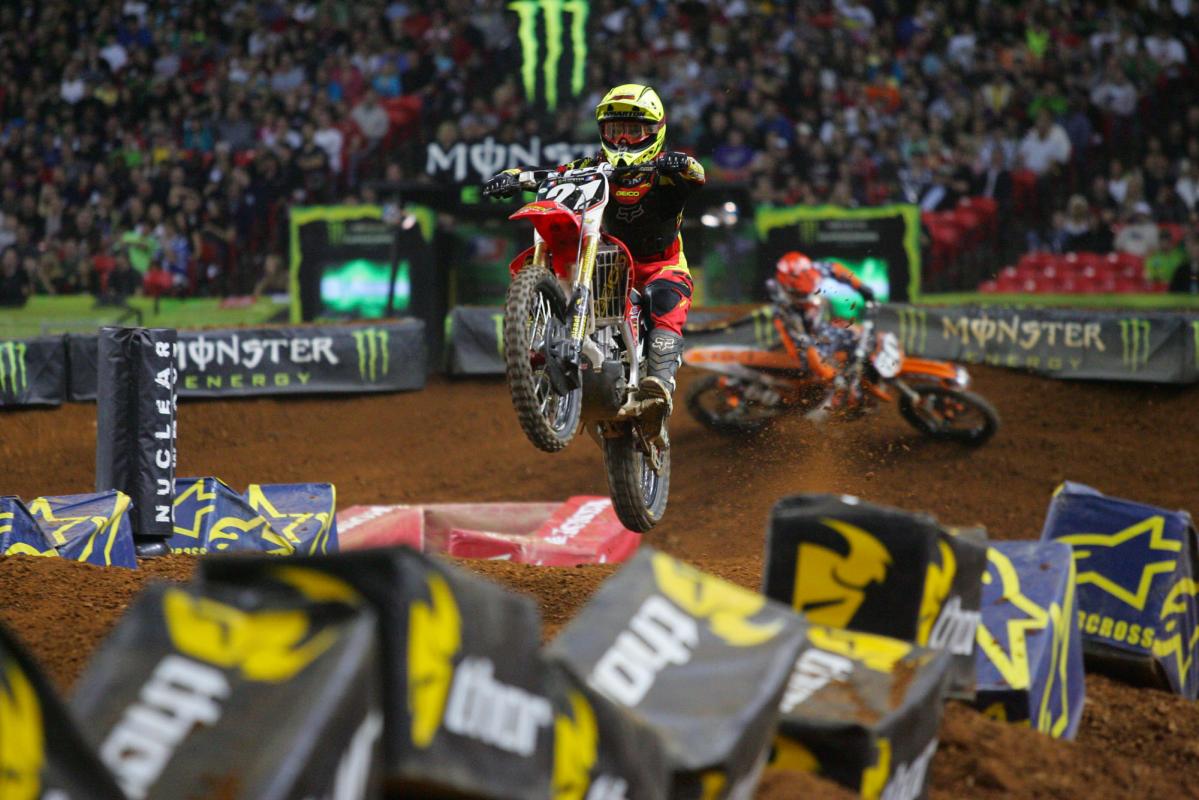 Blake Wharton attacks the whoops.