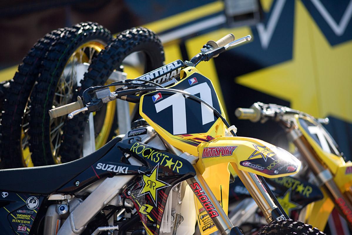 Ian Trettel's bike on display in Indy.