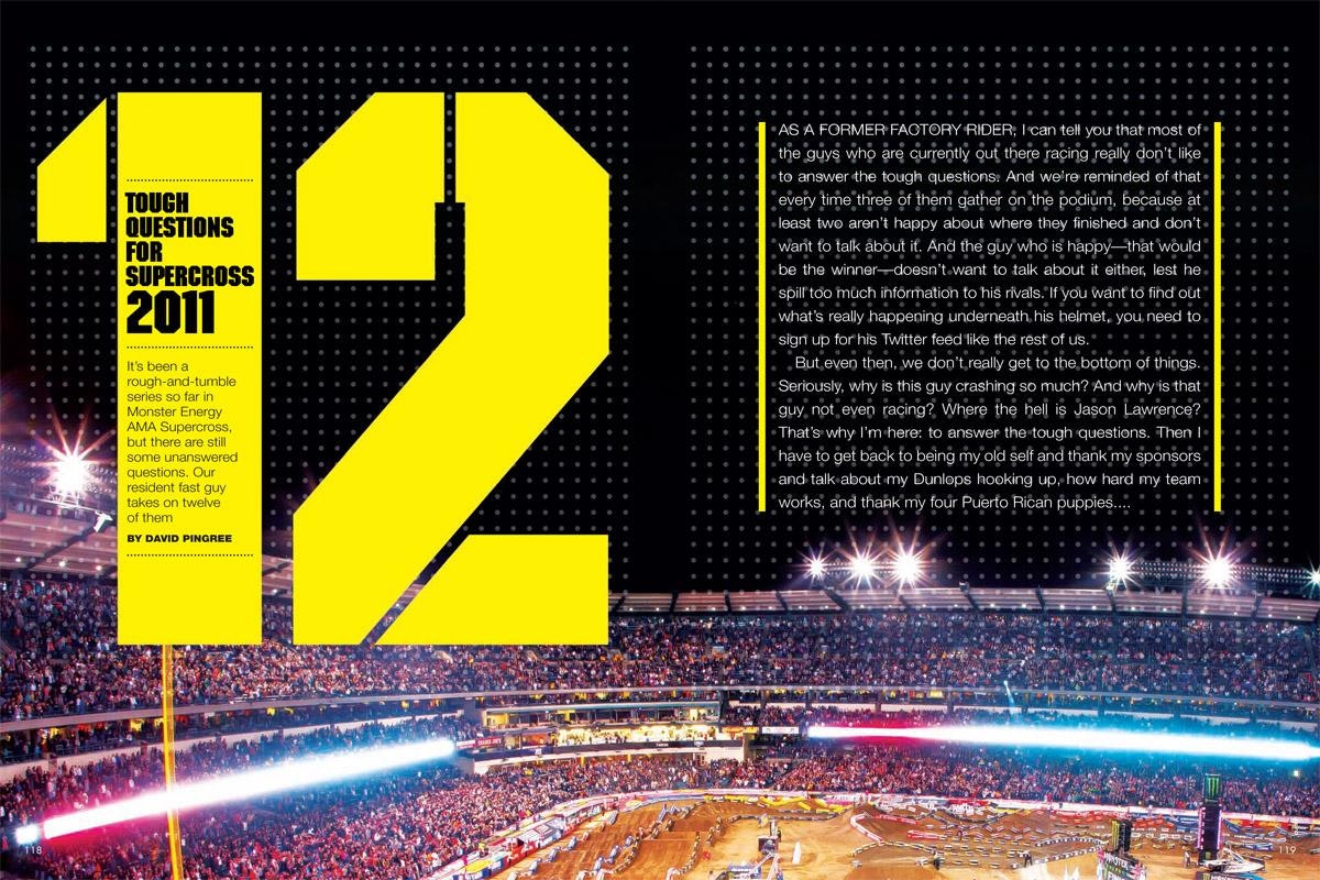 12 TOUGH QUESTIONS FOR SUPERCROSS 2011 
