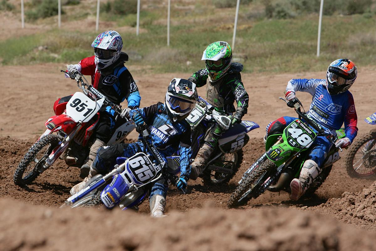 Justin Hoeft (615) of Castaic, CA, leads his fellow racers. Hoeft would go on to finish 8th in 85/150 Stk. 12-13, 4th in 85/150 Mod. 12-13, and 10th in 85/150 Open Thru 16