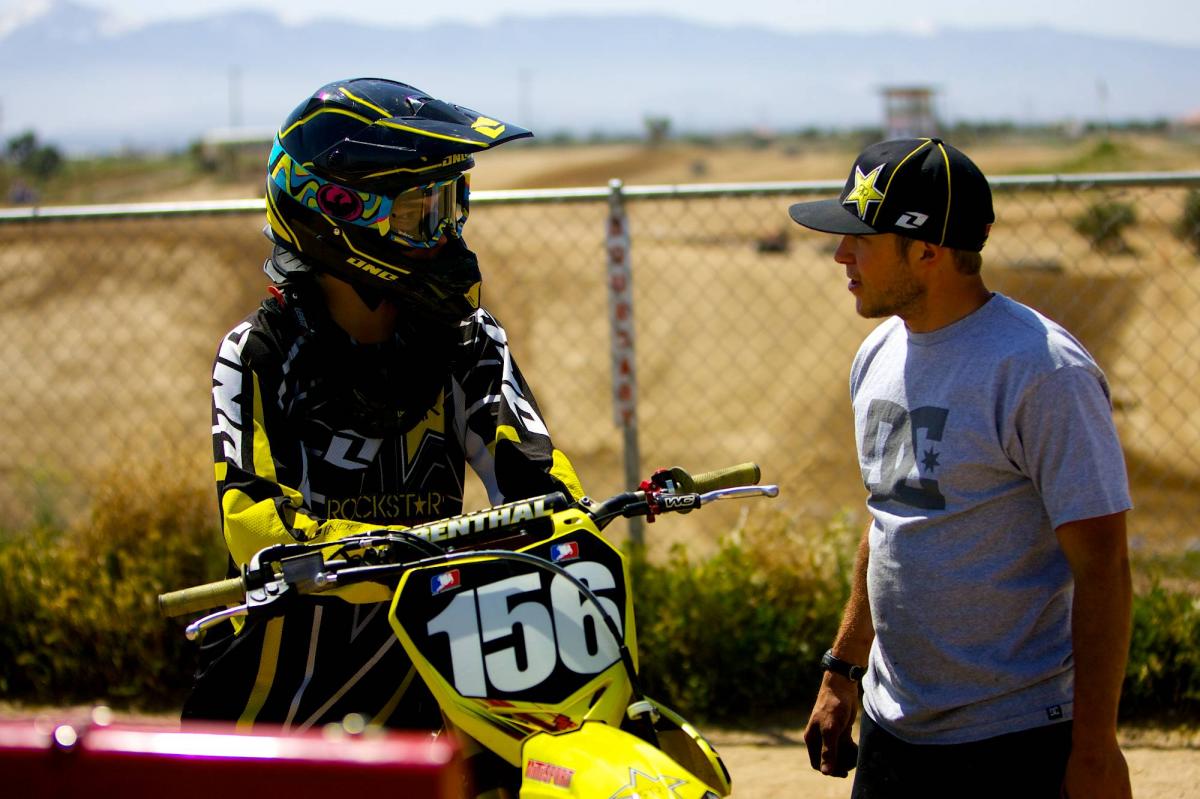 Jason Anderson and his mechanic, Shane