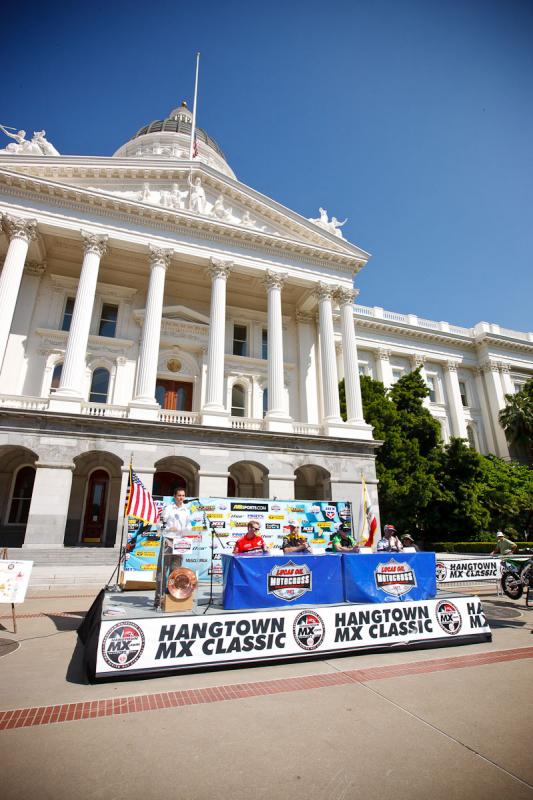 On the steps of the State Capitol