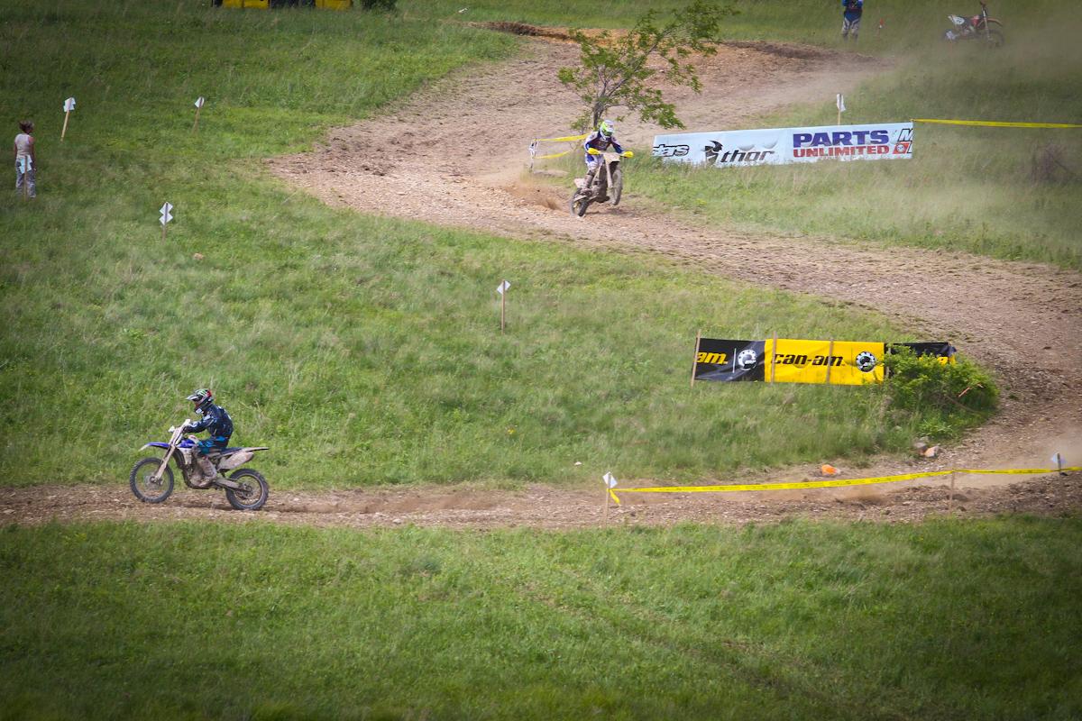 Strang chases Whibley to the finish line.