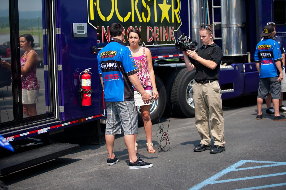 Nick Wey talking to local media.