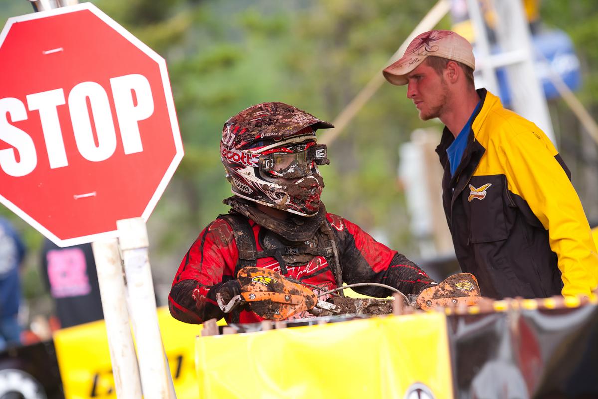 Riders check in at the checkpoints for timing and scoring information.