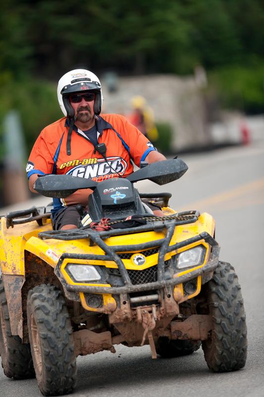 Big John navigates Snowshoe making sure everything is in order.