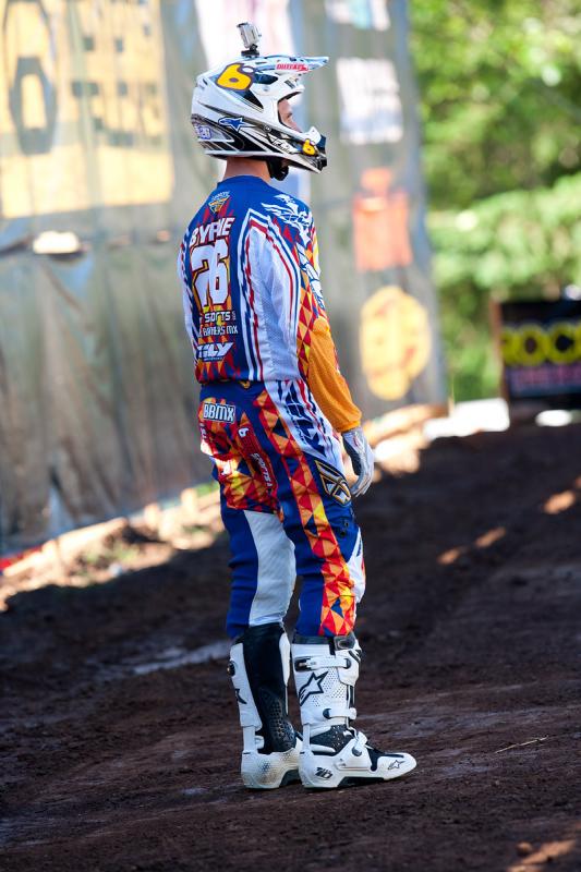 Byrne takes a look at the track.