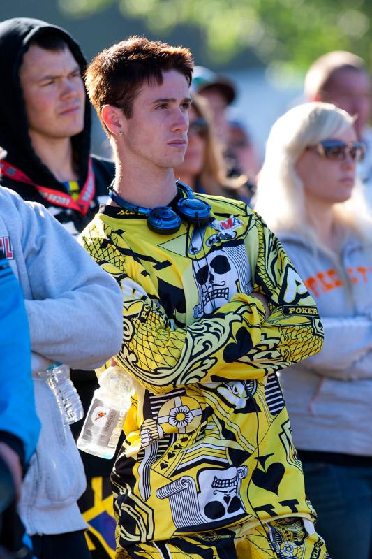 AJ Catanzaro at riders meeting.