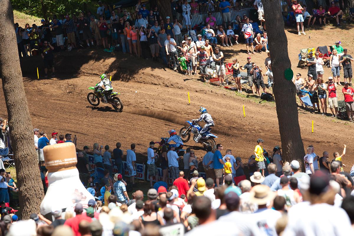 Blake Baggett leading the second 250 moto.