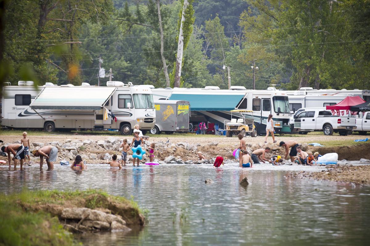 It's always nice to cool off in the creek on a hot day.