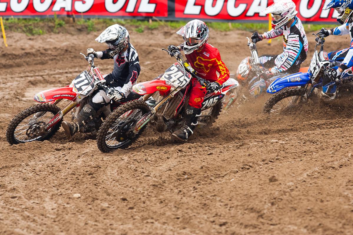 Rife and Vincent get a good jump in the first 250 moto.