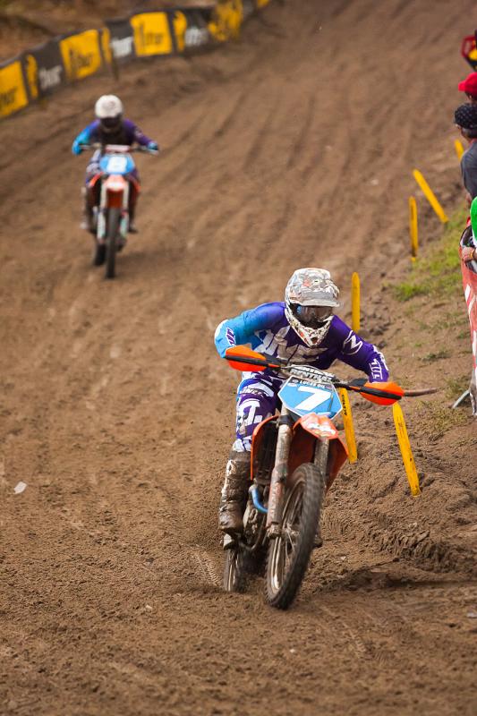 Alexah Pearson and Sarah Whitmore battle it out.