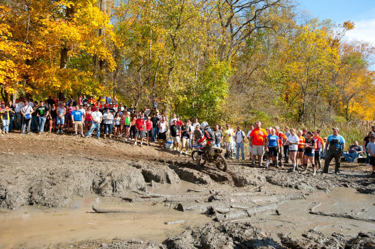 Russell crossing the man-made bridge