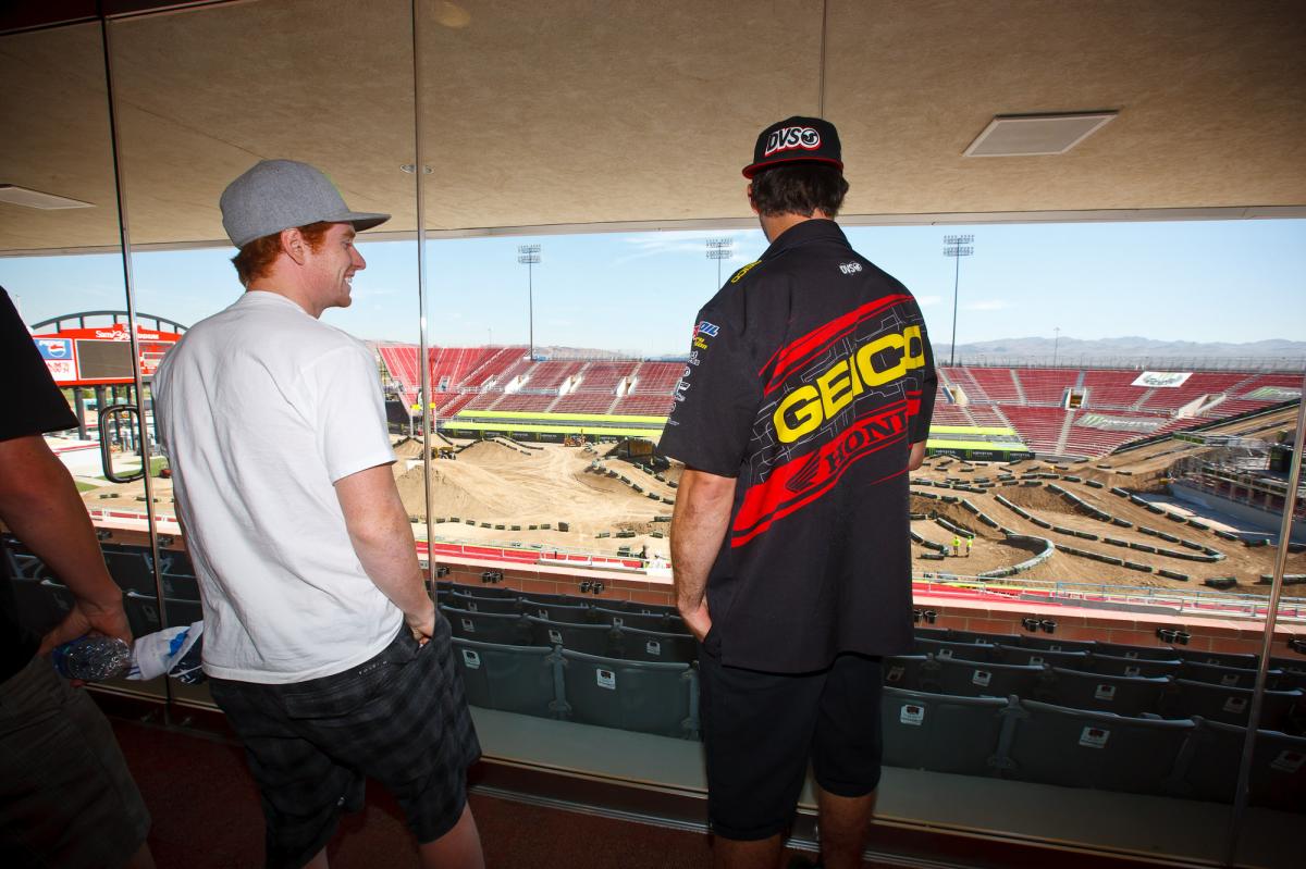 RV and KW check the track