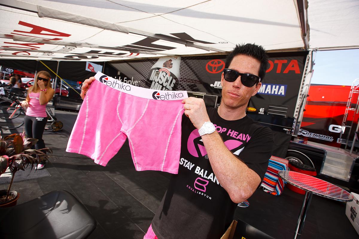 Pink riding shorts