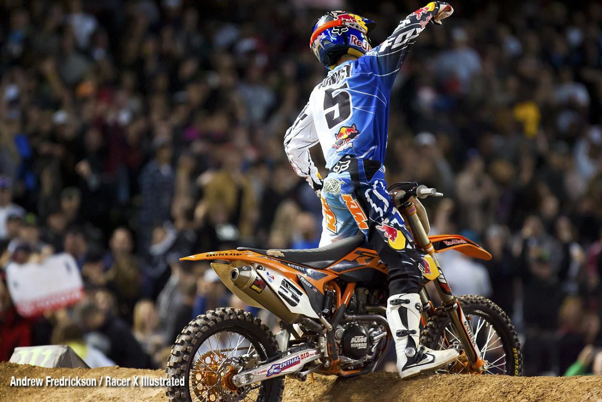 Dungey celebrates his win.