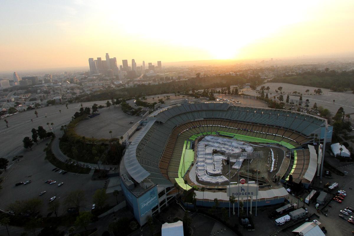 Aerial view of Dodger Stadium 