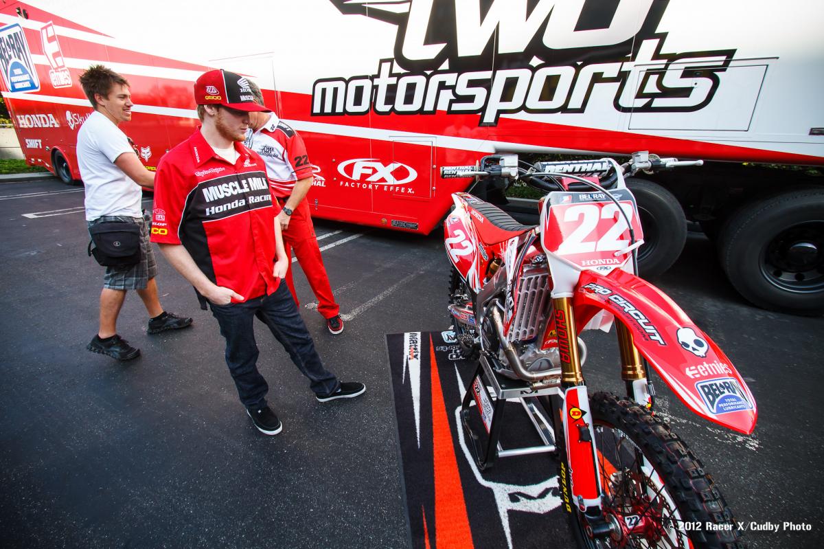 Trey checks out Chad's ride