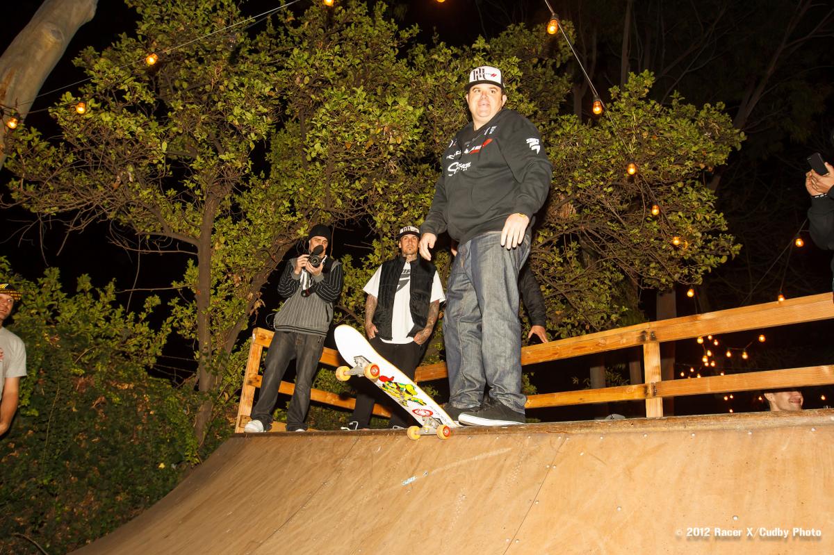 Mahoney prepares to drop in on the ramp...