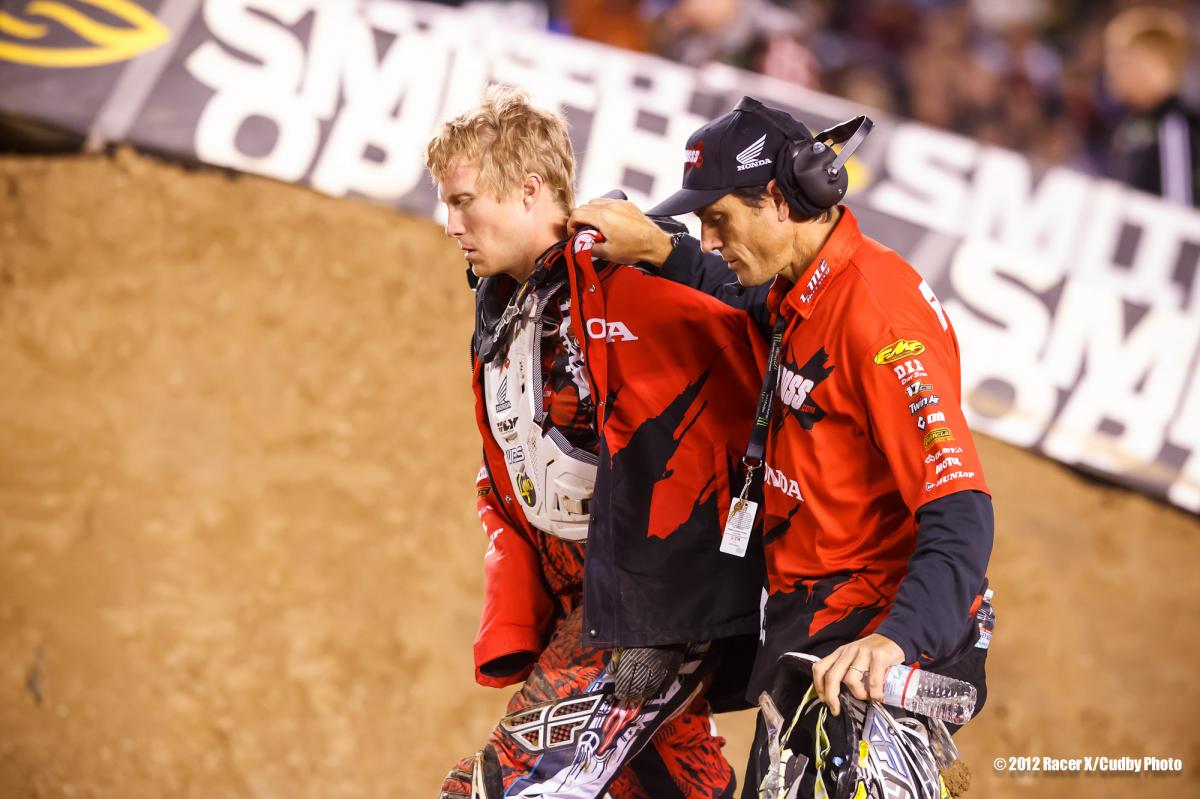 Short and Brooks leave the track