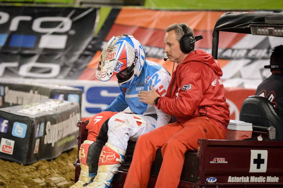 Reed is out for the rest of the SX season after a big crash in Dallas