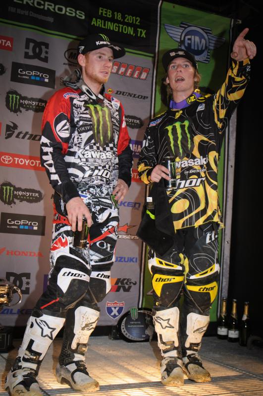 RV and Weimer chat it up on the podium