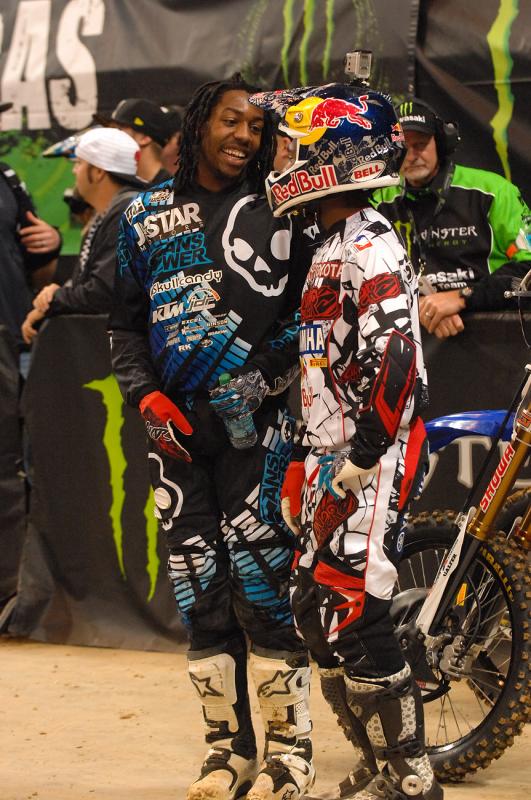 Younger brother, Malcolm, chats it up with big bro