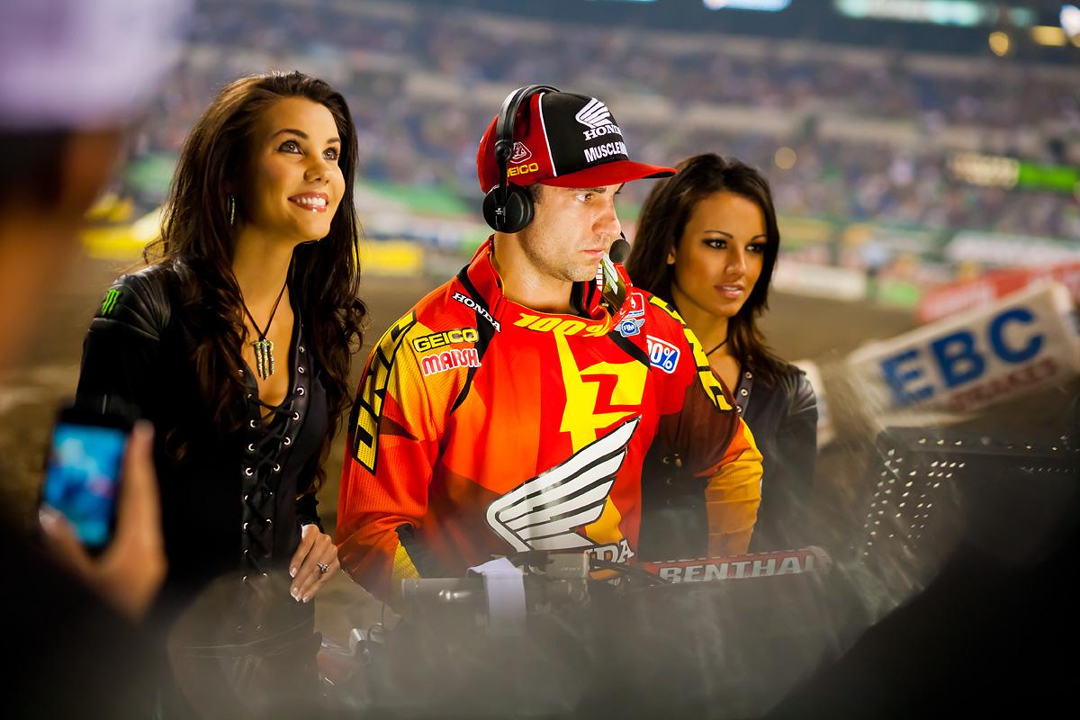 Brayton getting interviewed.