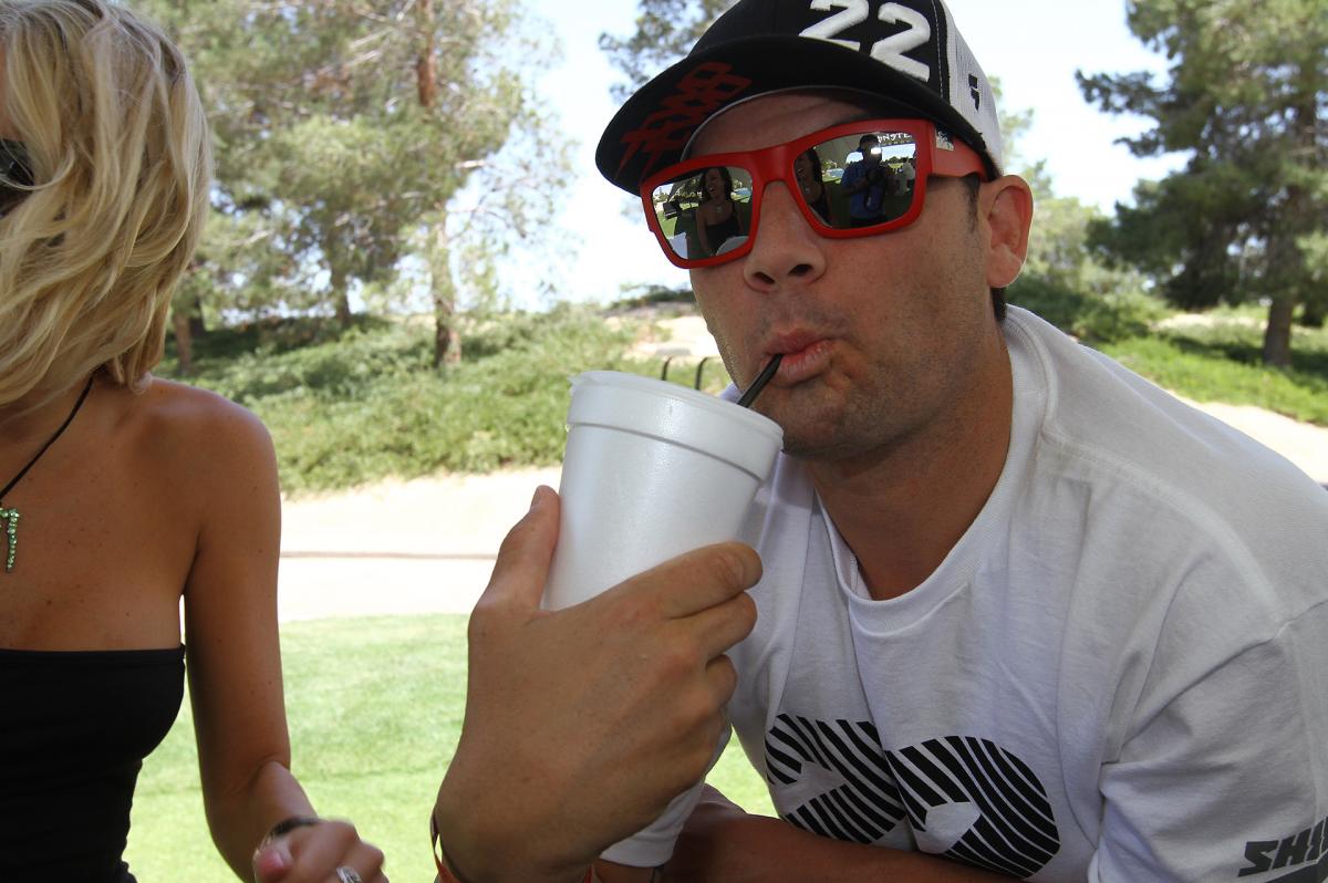 Chad Reed relaxing at the R2R Golf Tournament
