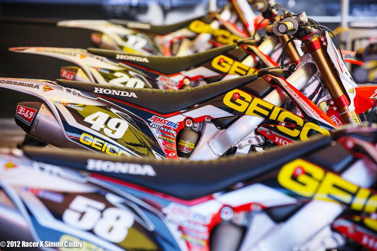 Geico Honda team bikes