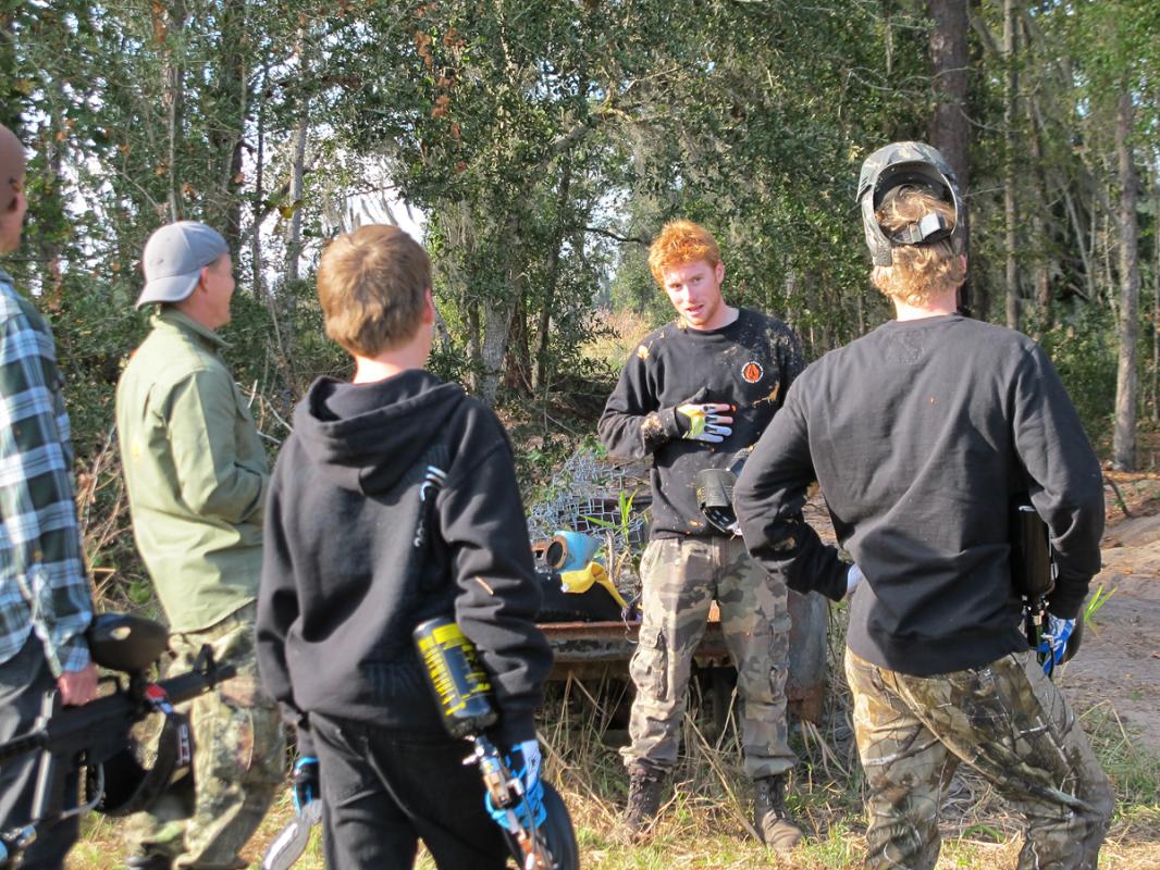RV and crew getting into some paintball action