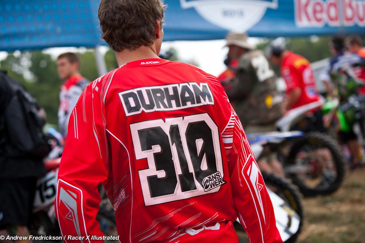 Shane Durham getting ready for moto 1