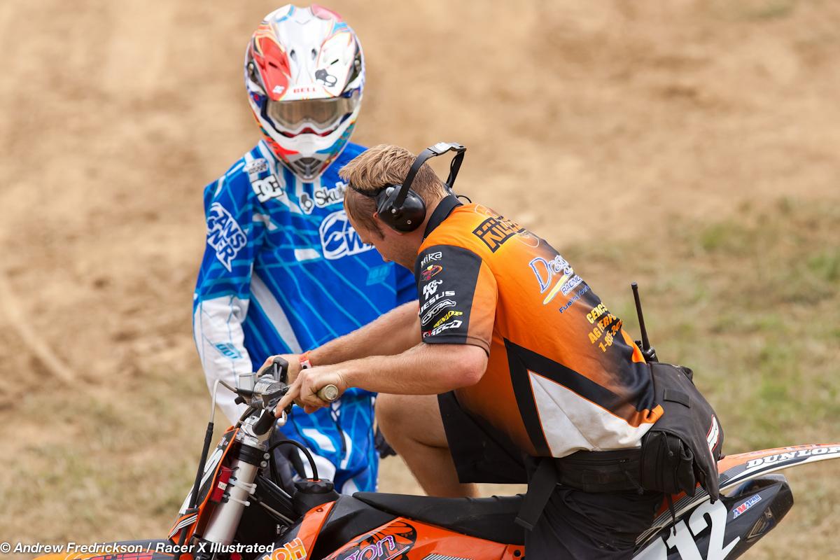Starling had problems getting the bike fired for moto 1.