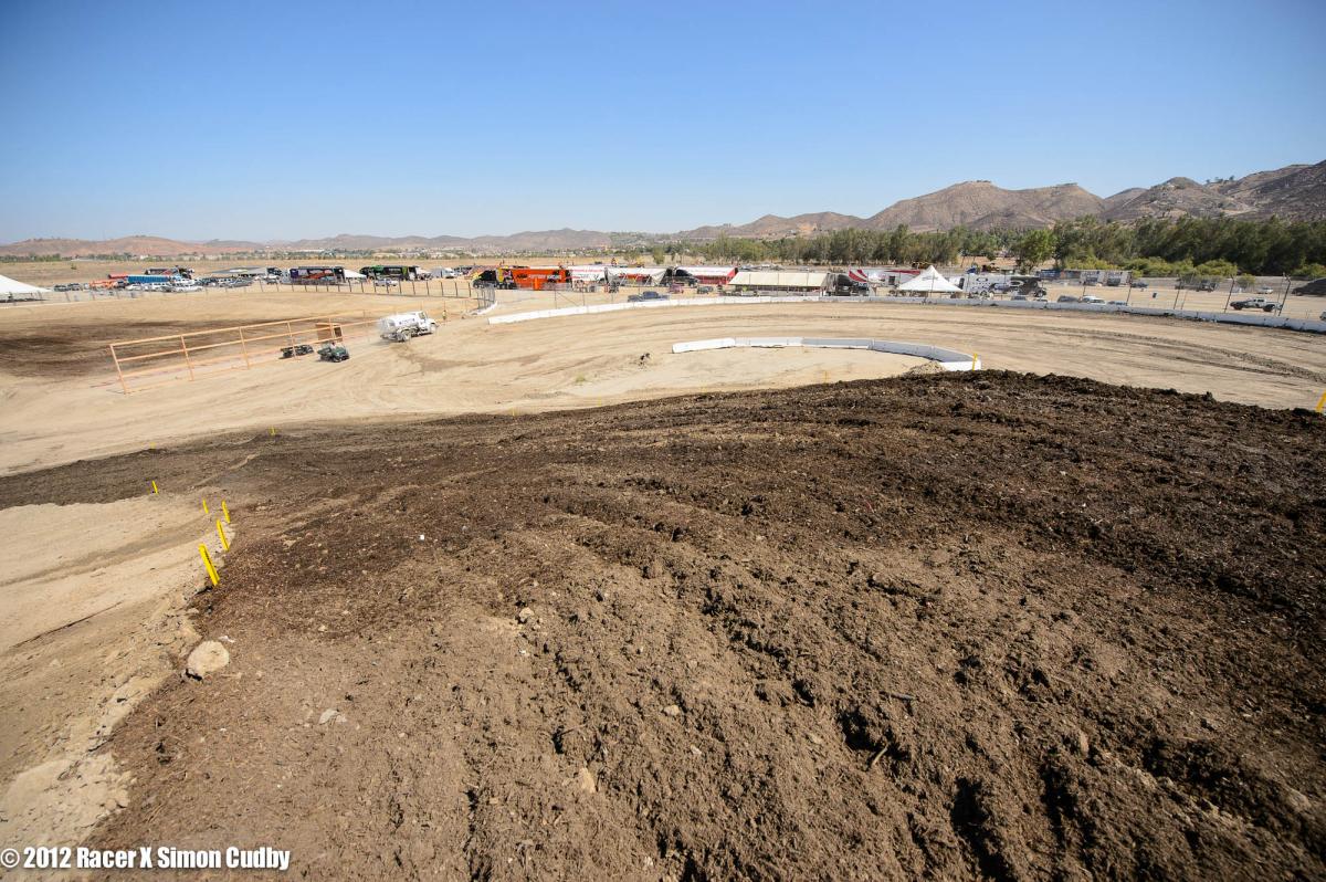 Pits in the background