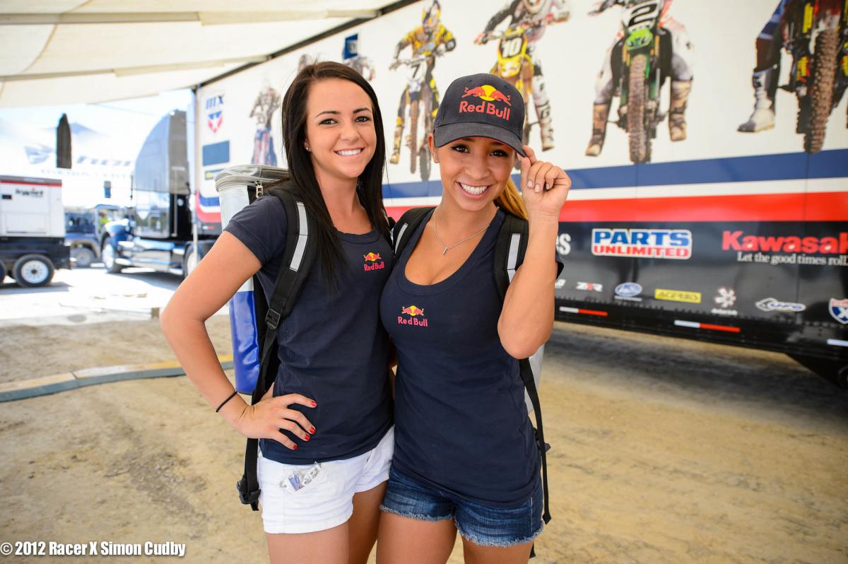Red Bull girls handing out refreshments