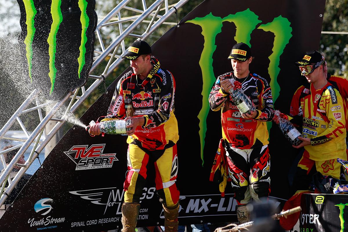 Ken De Dycker and Belgium celebrate their second place finish