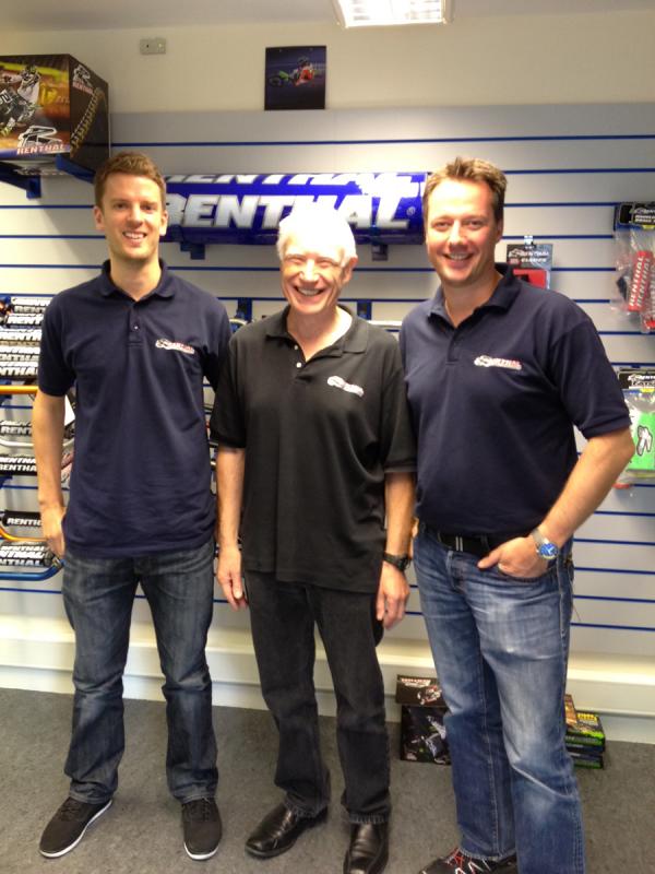 Renthal founder Henry Rosenthal flanked by Rees Williams left and Tom Wade right
