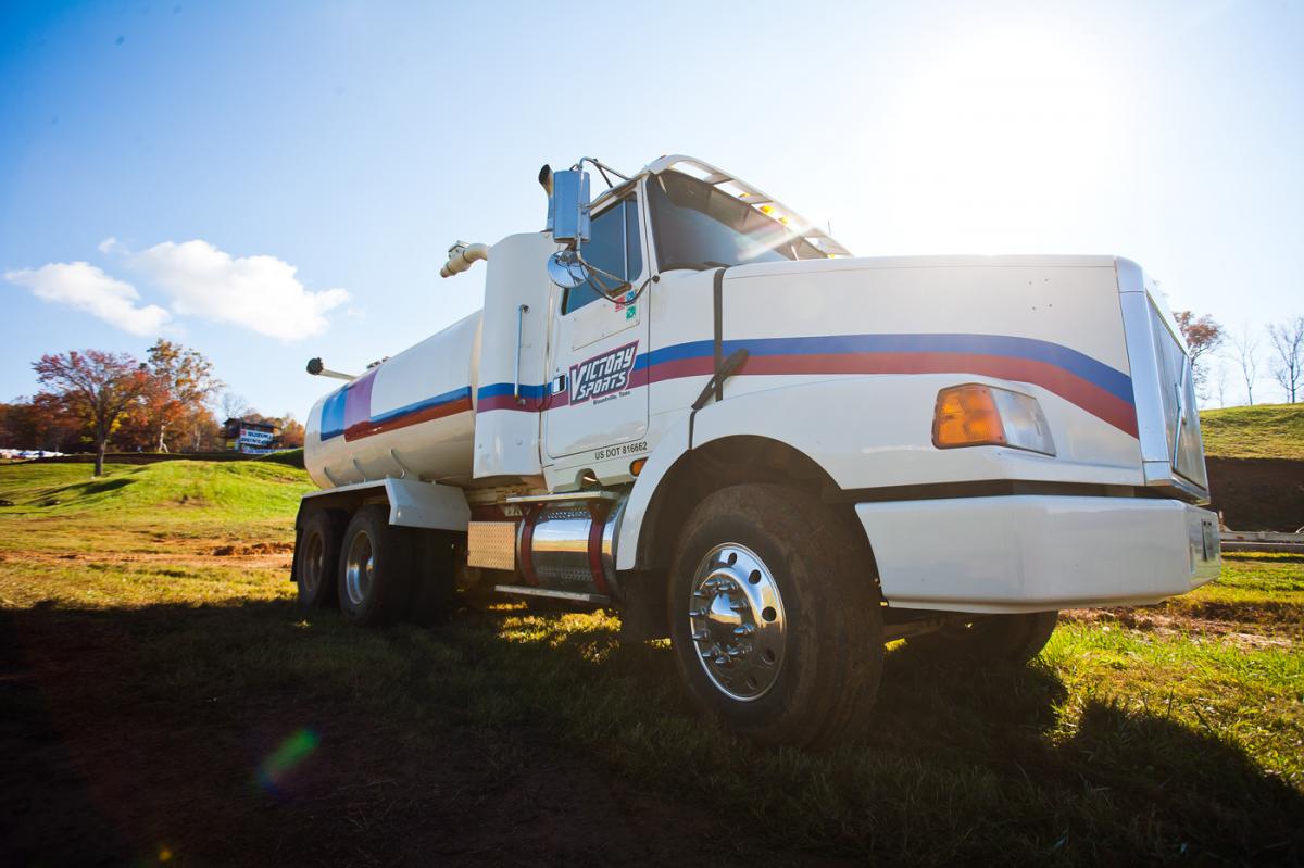 Victory Sports water truck.