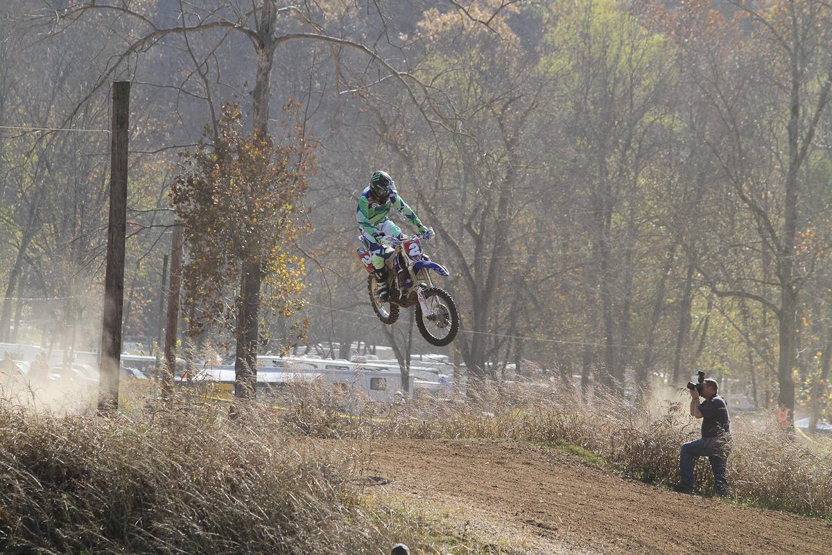 Whibley out front on the famous Loretta's moto track.