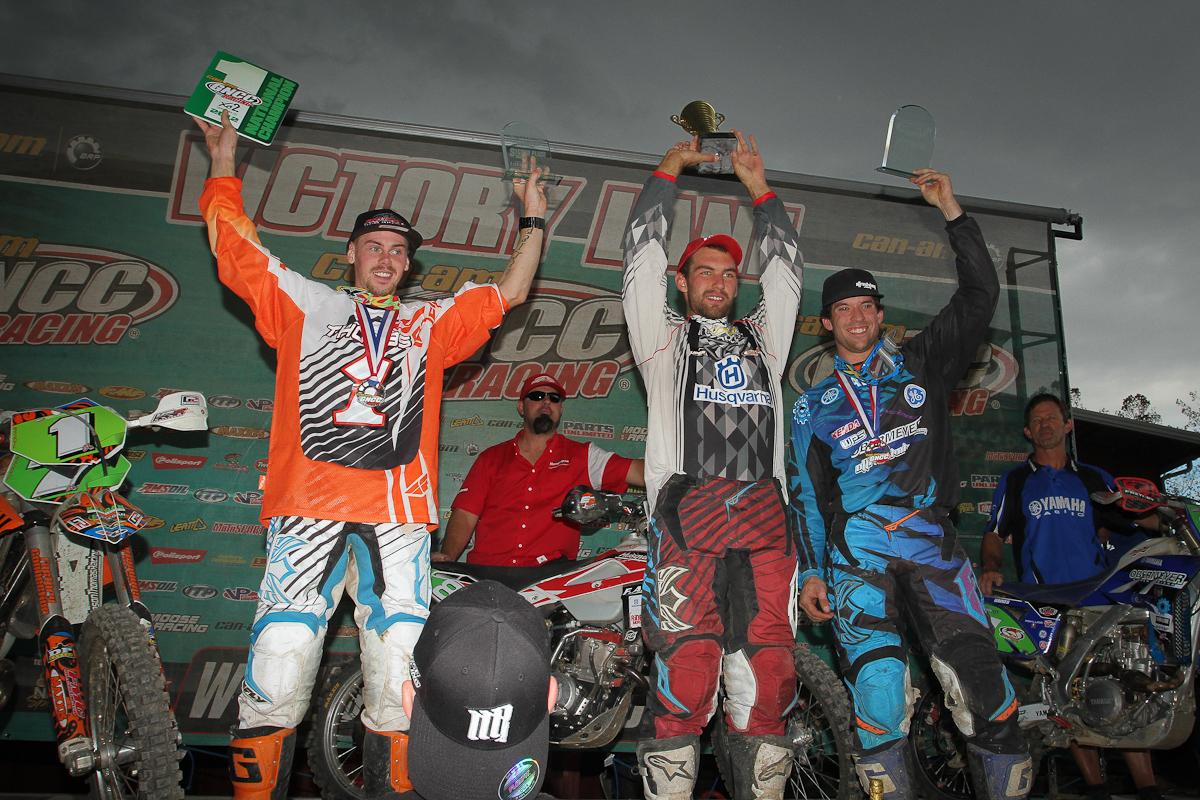 Thomas, Delong and Haines on the XC2 podium.