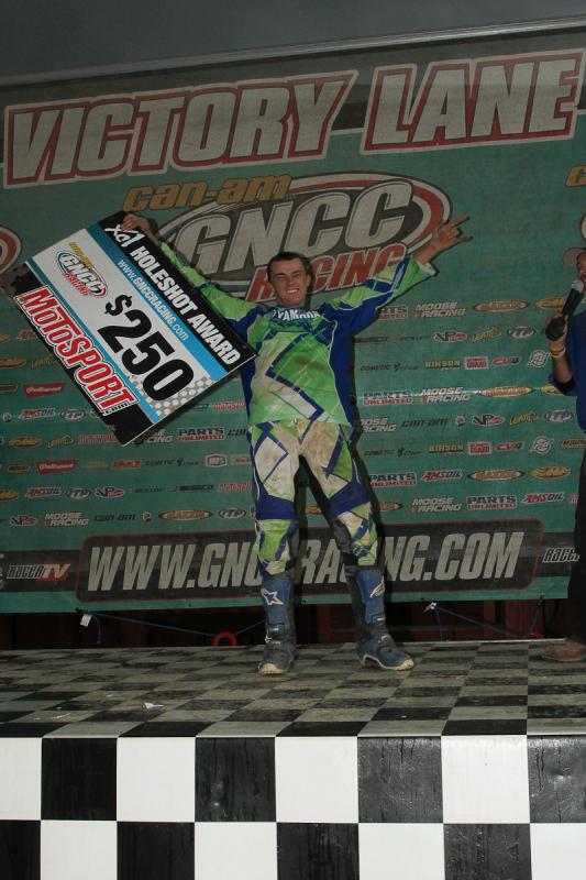 Plessinger with his XC2 holeshot money.