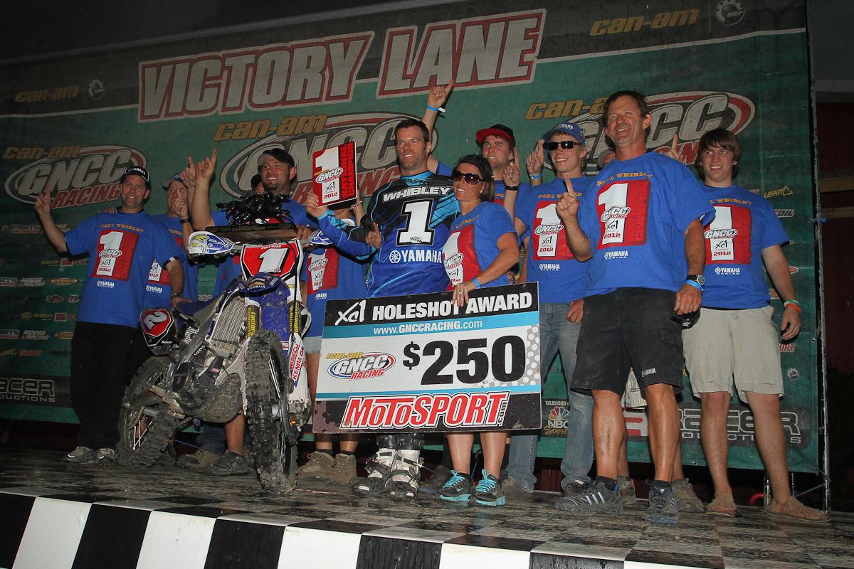Am-Pro Yamaha celebrates Whibley's title.