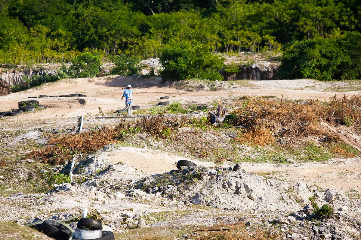 Victor out on the track.