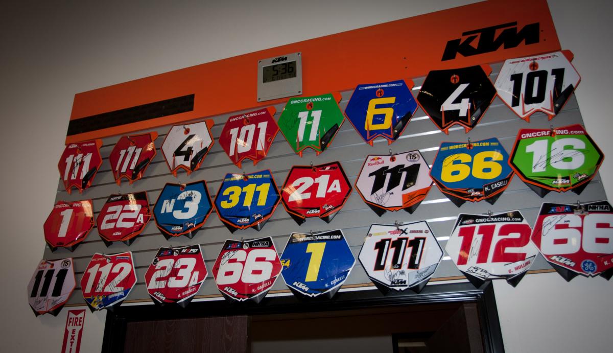 Dungey brought a rare AMA Motocross Championship to KTM, but you can see they've been dominating off-road as of late (these are all plates from champions).