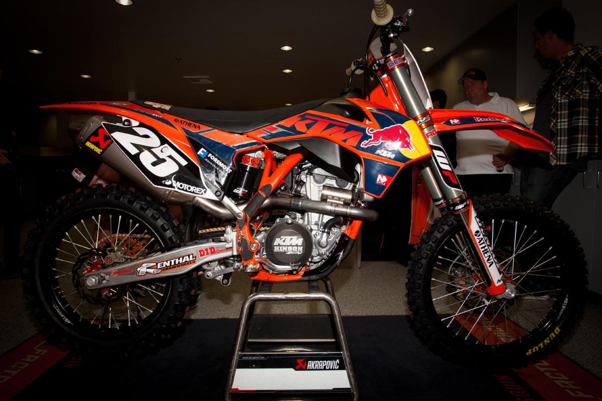 Don't forget the 250SX-F guys. They have an all-new engine for 2013 that's said to be making big power.  This is Marvin Musquin's bike.