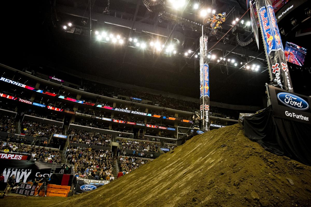 Once again, Ronnie Renner was the man to beat in Moto-X Step-up. Matt Buyten and Libor Podmol battled to the bitter end, but Renner’s whipped out airs prevailed, taking him to 38 feet, six inches. 