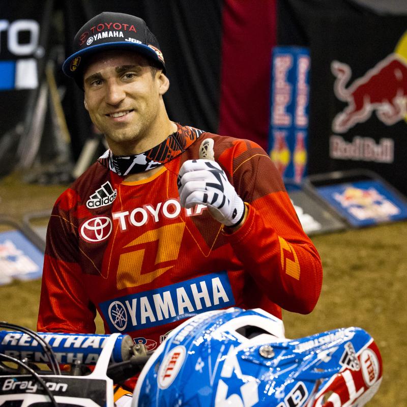 Brayton was all smiles after the hard-fought battle with Hill paid off with a big win. Justin had two silvers from previous X Games racing events, but this was his very first gold.